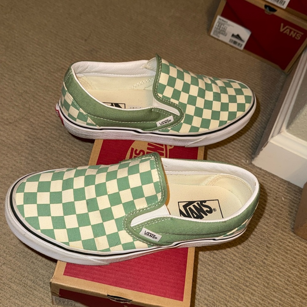 Green checkered vans